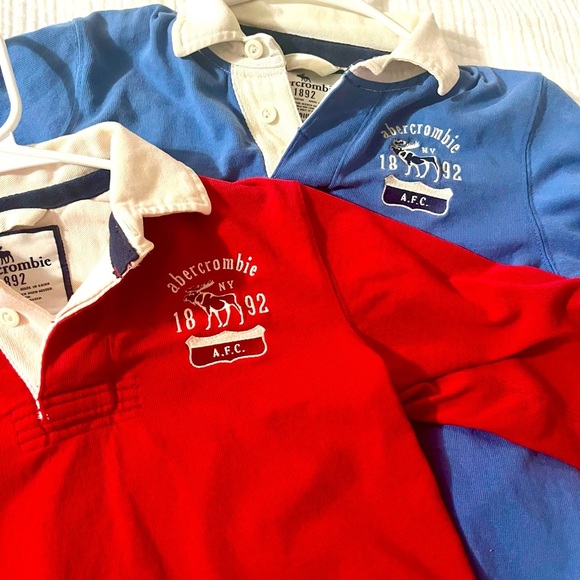 TWO Abercrombie & Fitch Kids Rugby Shirts - Medium - Picture 1 of 5